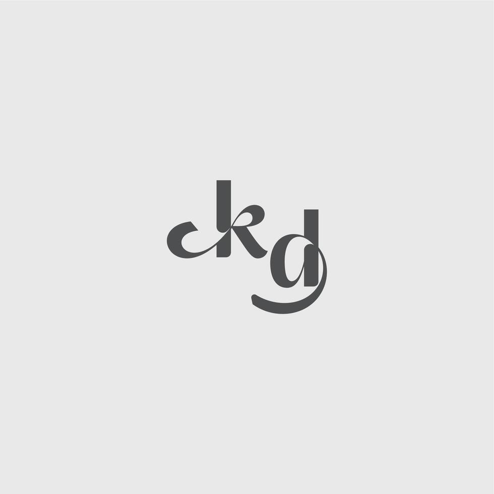 Classy black fashion beauty monogram initial logo letter simple and minimalism KD vector