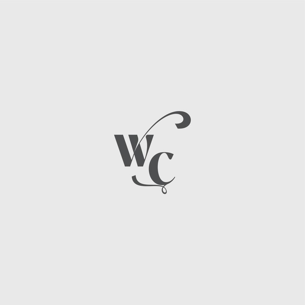 simple and minimalism WC beauty monogram initial logo letter Classy black fashion vector