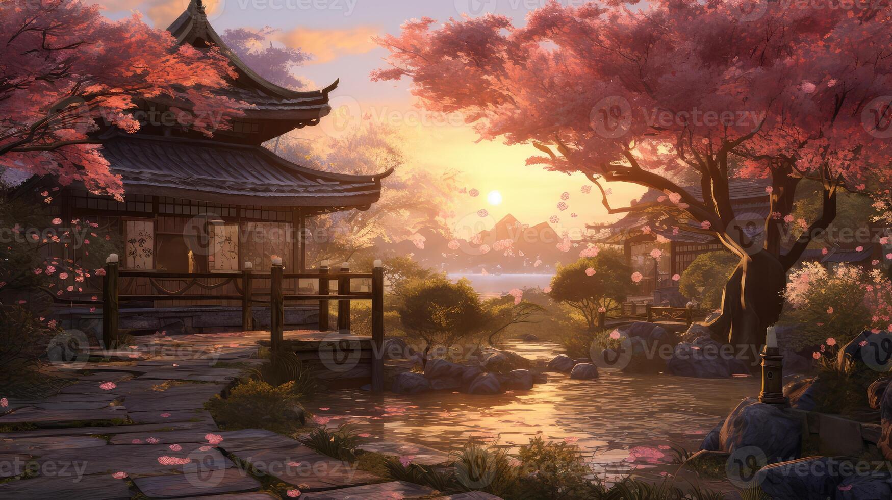 Sunset Over Small Pond photo