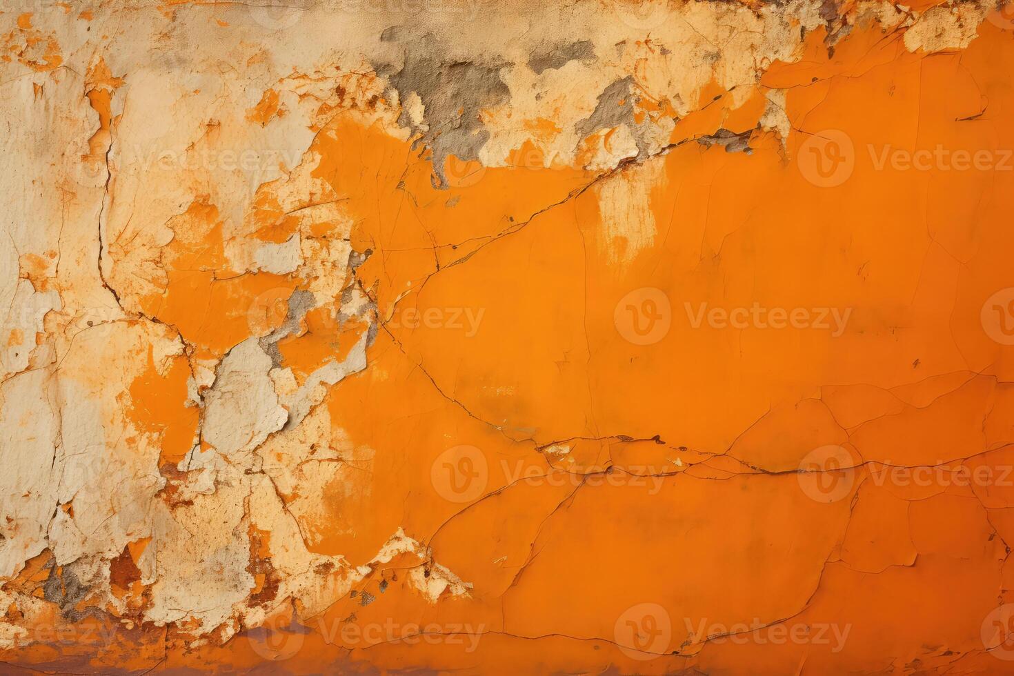 Peeling Orange and White Wall photo