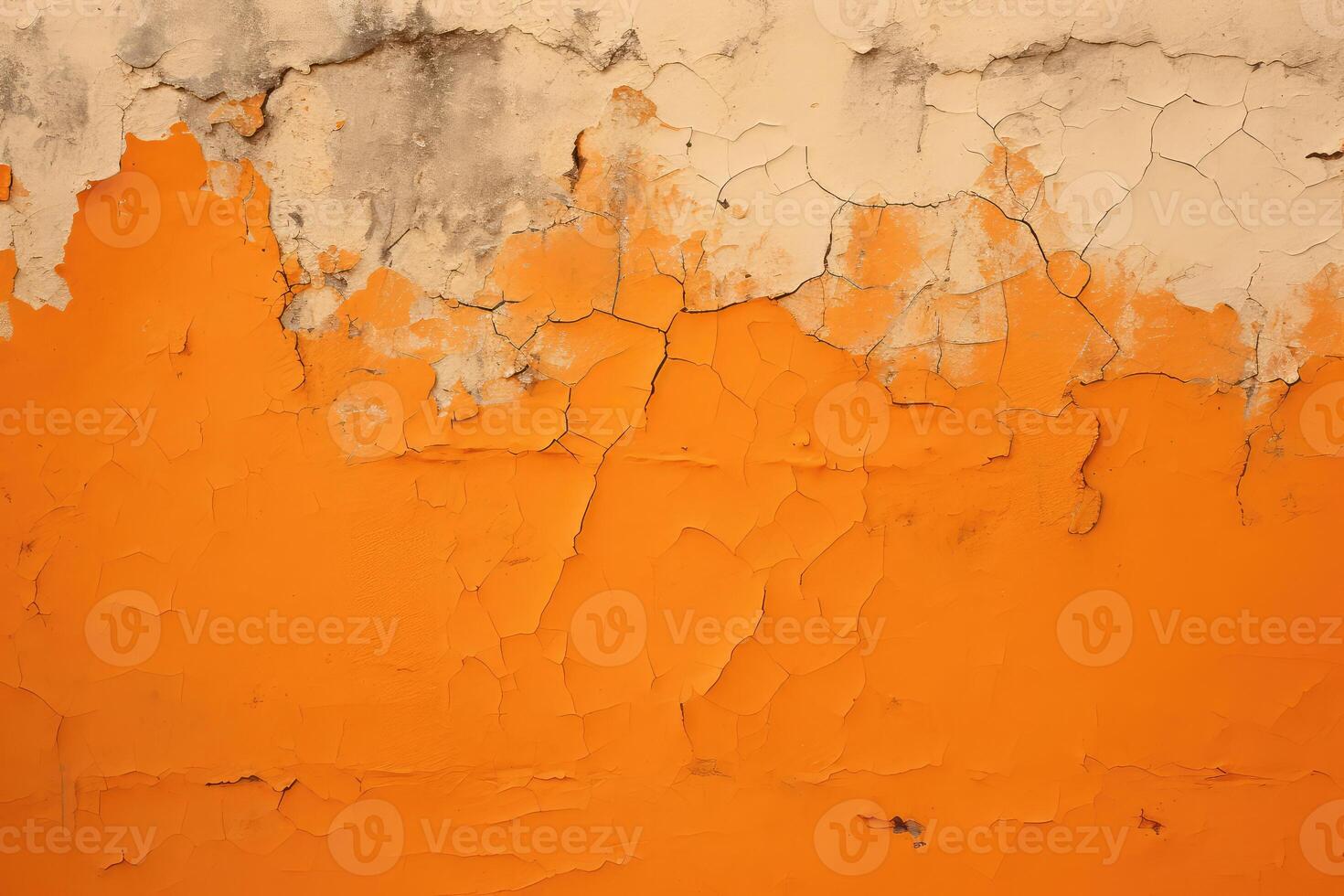 Weathered Orange and White Wall photo