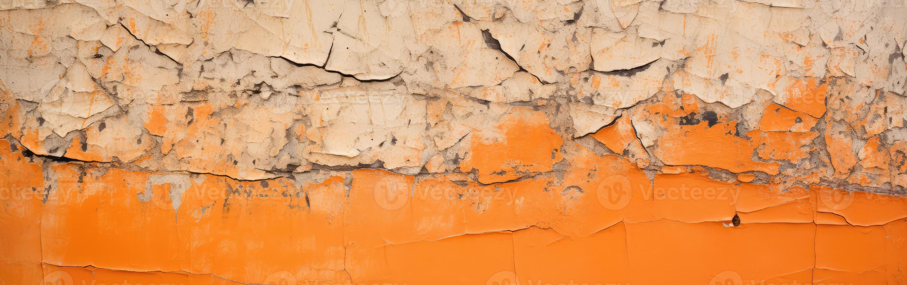 Peeling Orange and White Wall photo