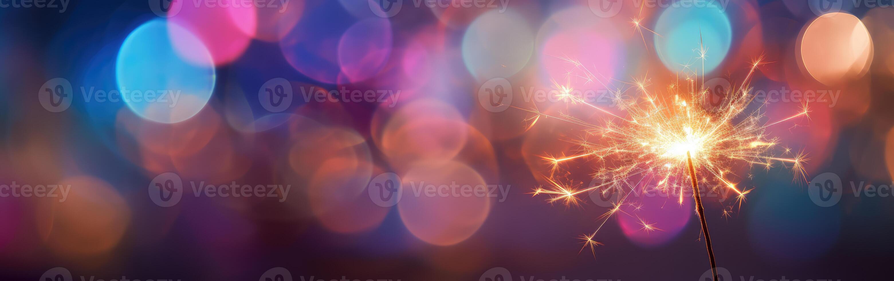 Sparkler Floating With Blurry Background photo