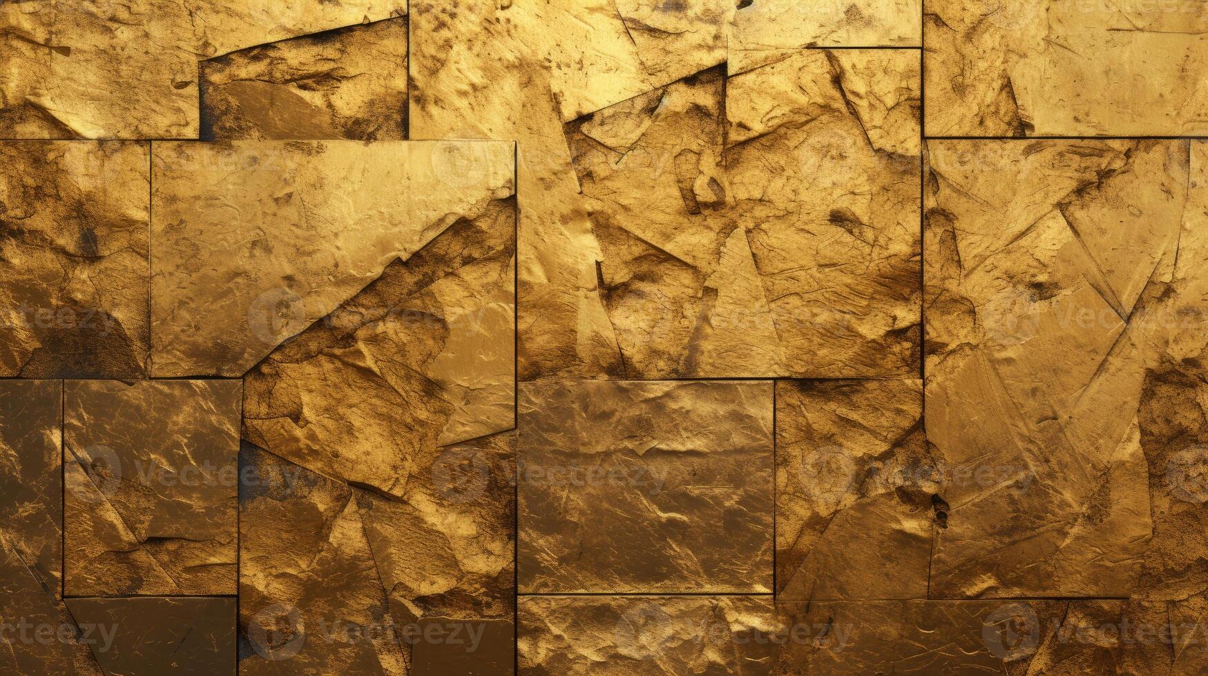 Close-Up of Wall Made of Gold Tiles photo