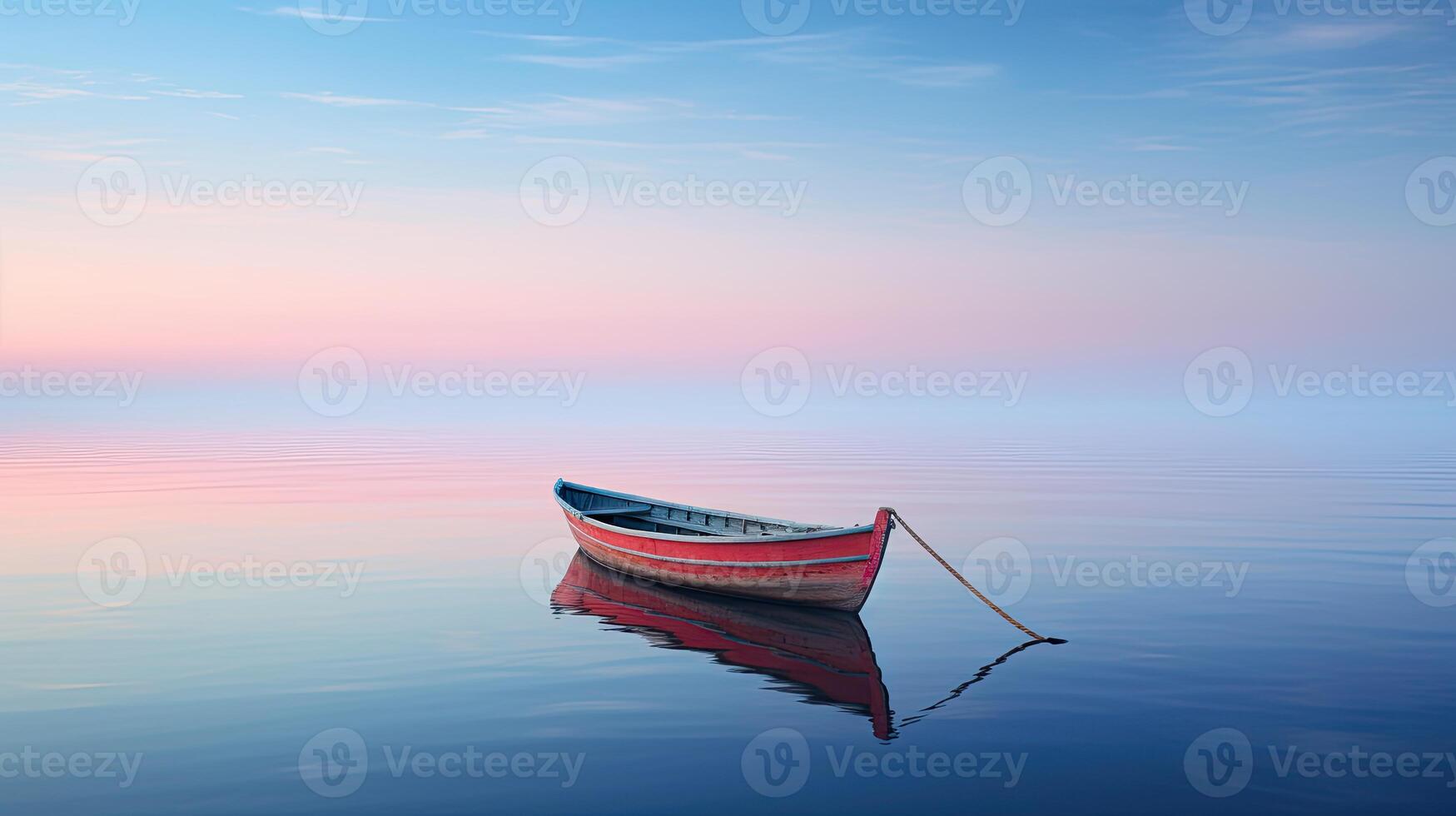Small Boat Floating on Water photo