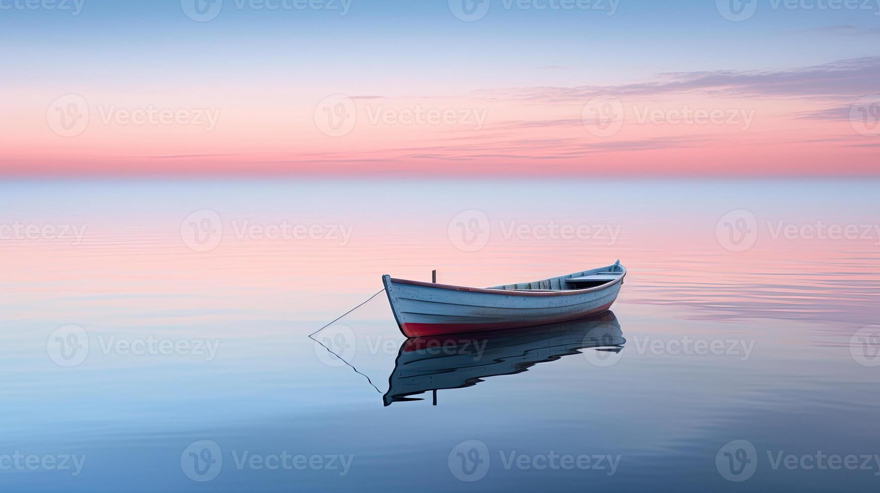 Small Boat Floating on Water photo
