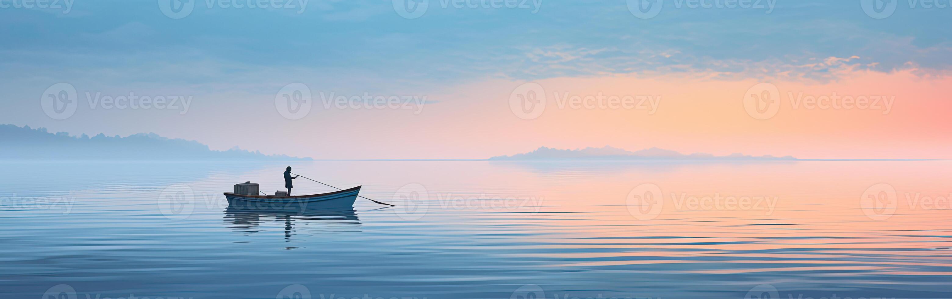 Small Boat on Large Water photo