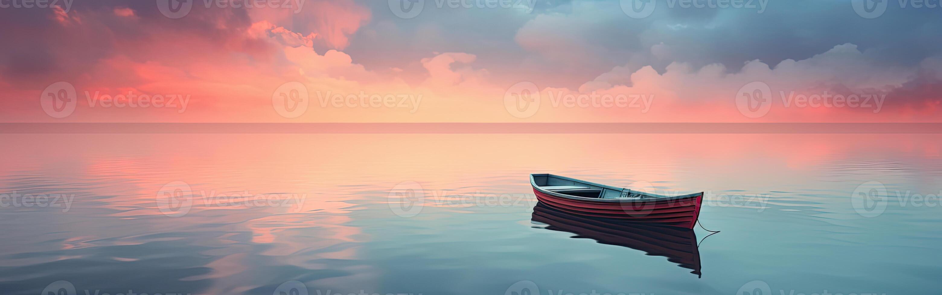 Boat Floating on Water Under Cloudy Sky photo