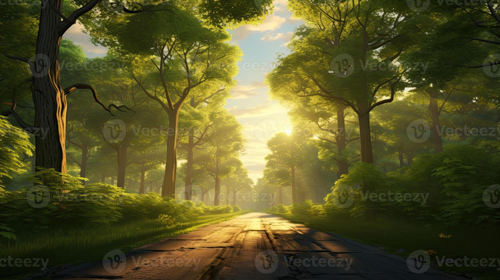 Road Cutting Through Forest photo