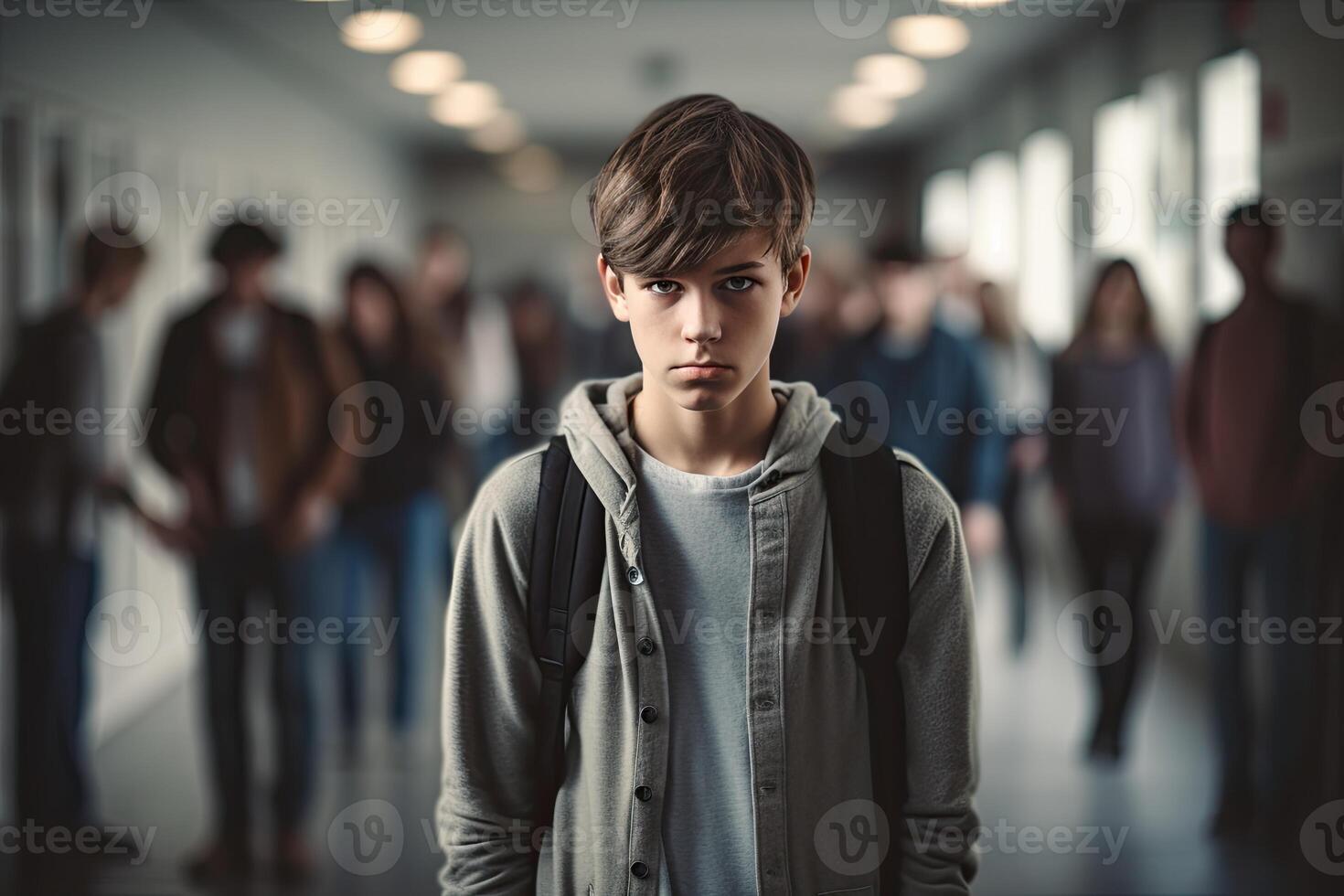 Man in hallway with group photo