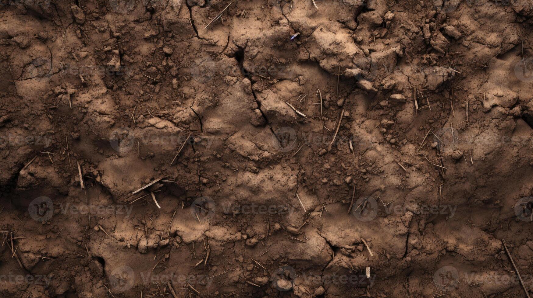 Close Up of Dirt Field With Grass photo