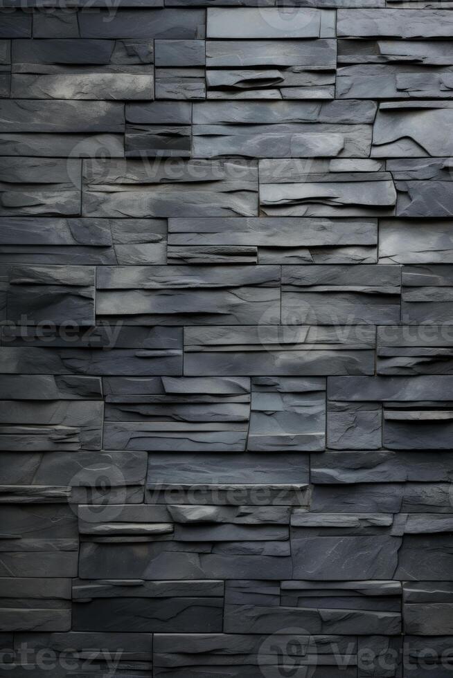 Black Slate Tile Wall photo