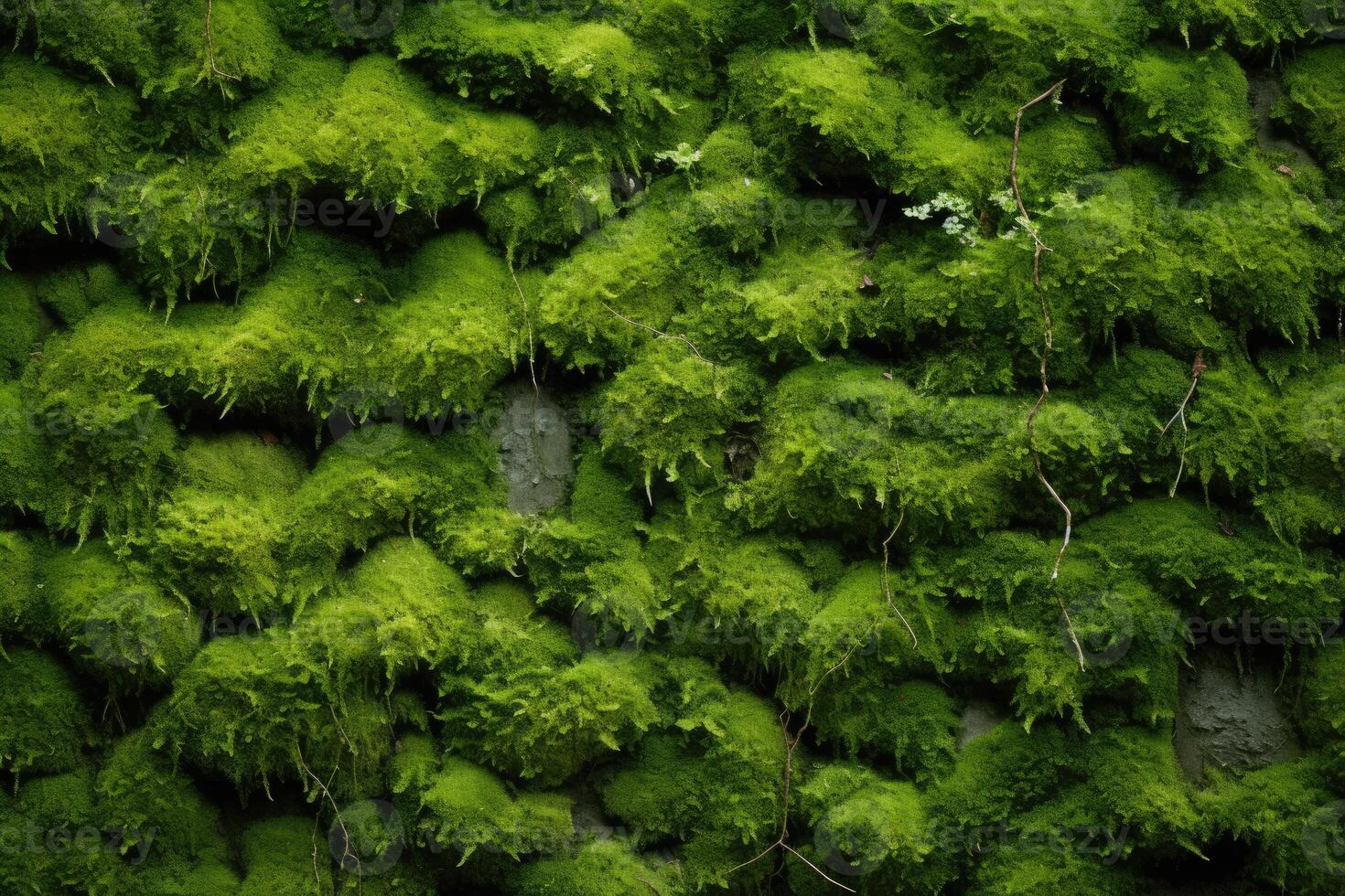Mossy Wall Close Up View photo