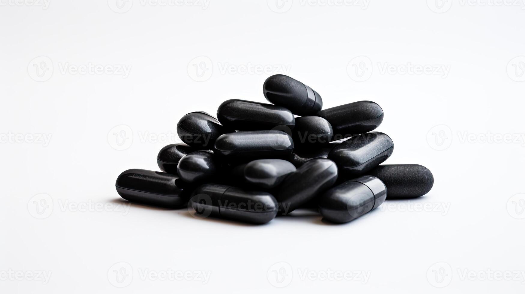 Pile of Black Pills on White Table photo