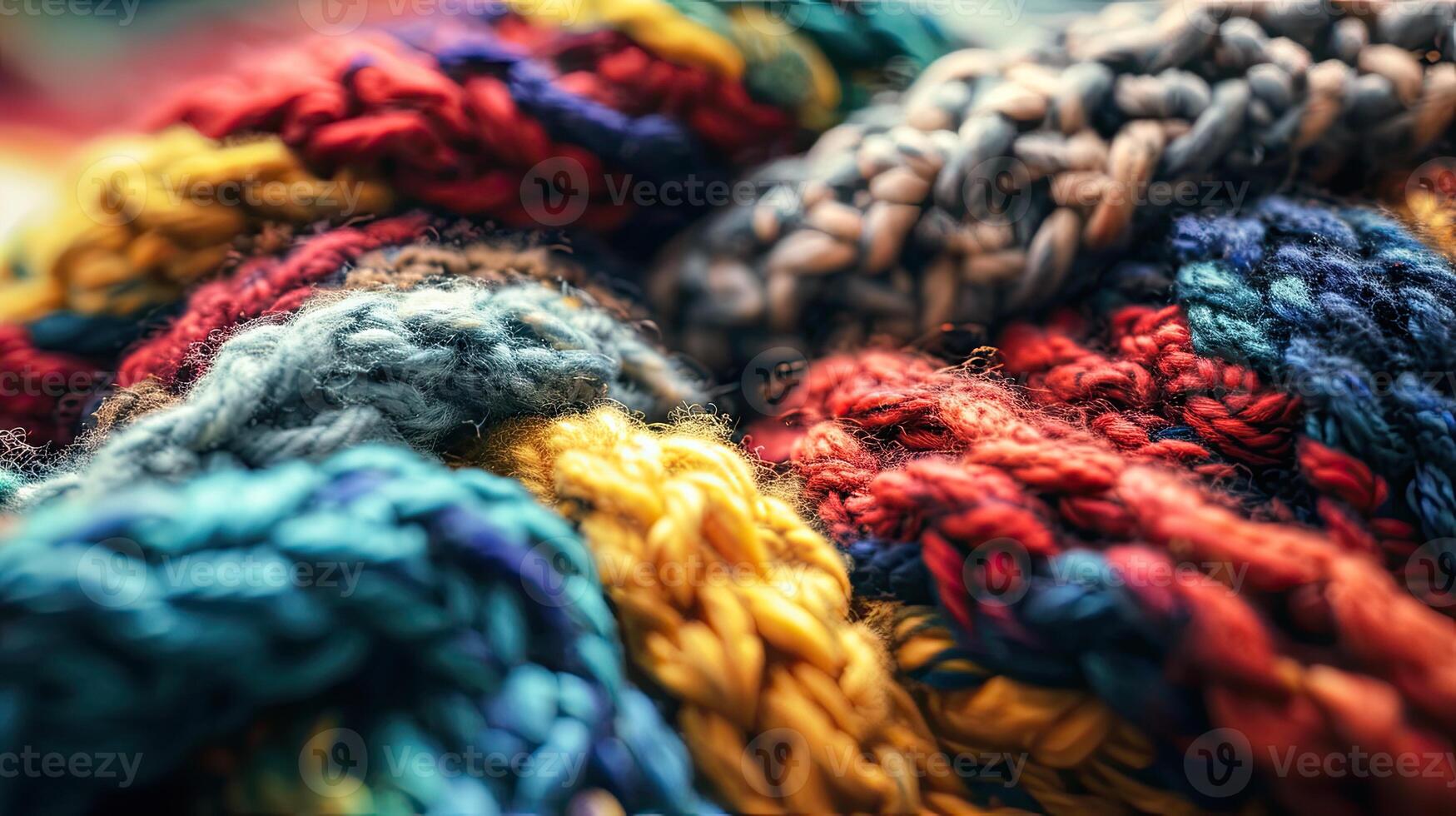 Close-Up of a Colorful Multicolored Blanket photo