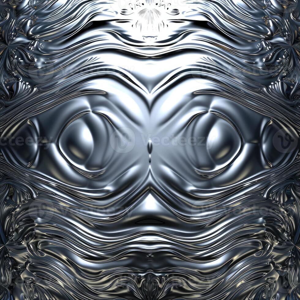 Abstract Metal Background With Wavy Lines photo