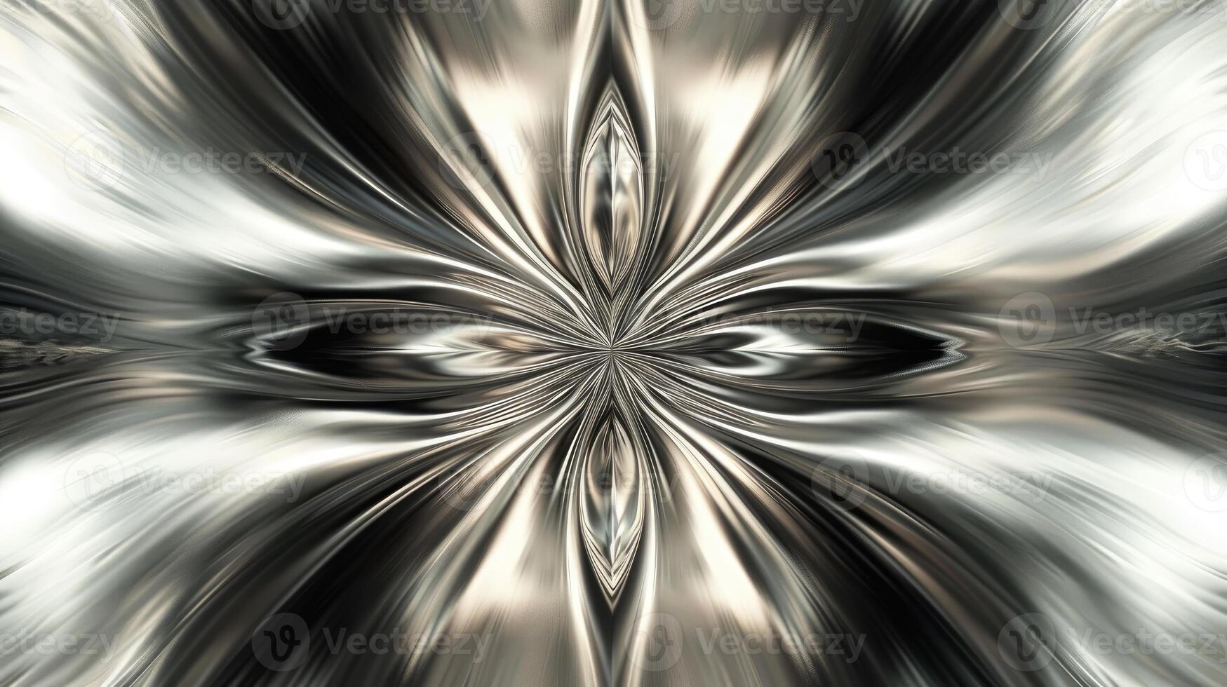 Computer Generated Image of a Silver Flower photo