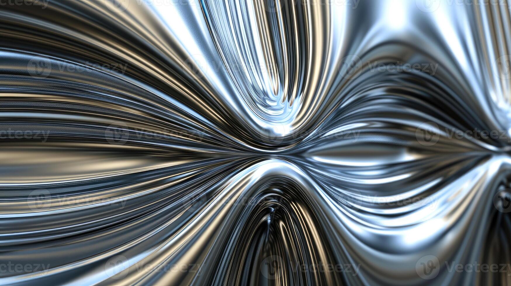 Abstract Silver Background With Wavy Lines photo