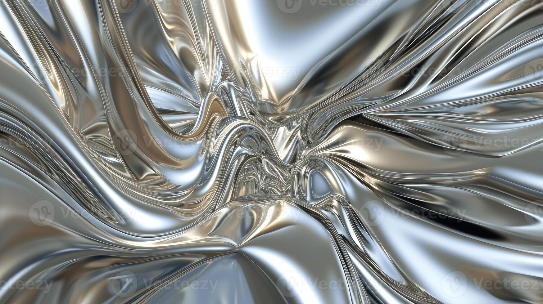 Abstract Silver Background With Wavy Lines photo