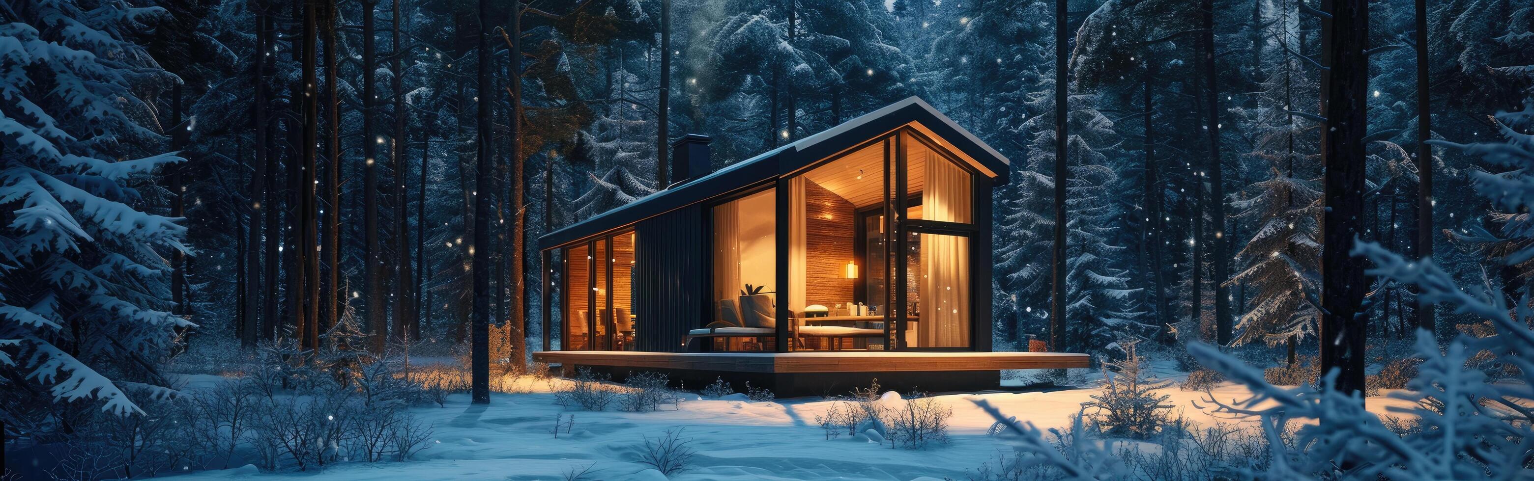 Snowy Forest Cabin photo