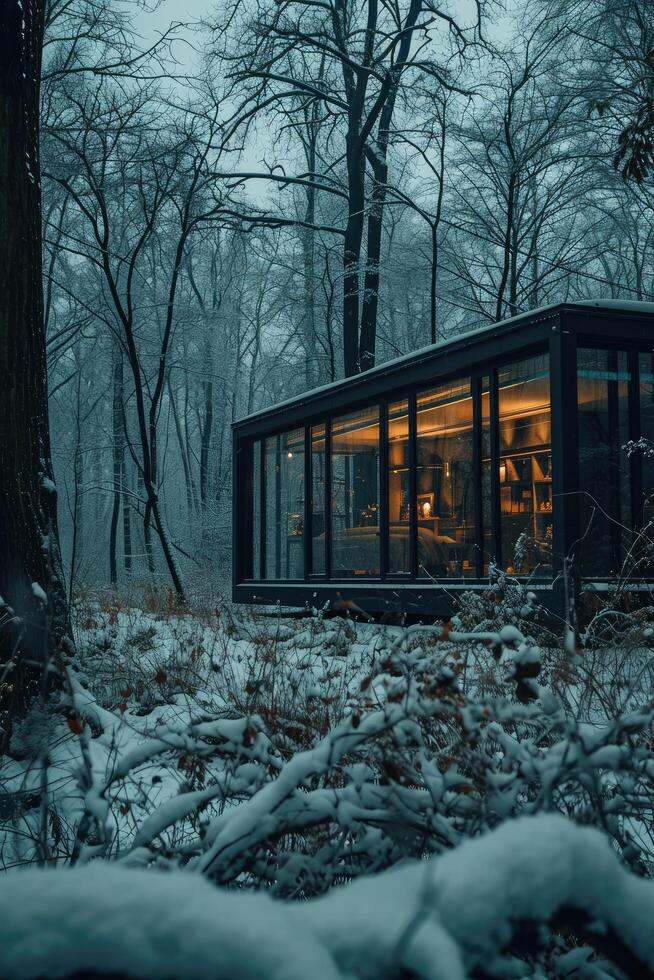 Snowy Forest Cabin Retreat photo
