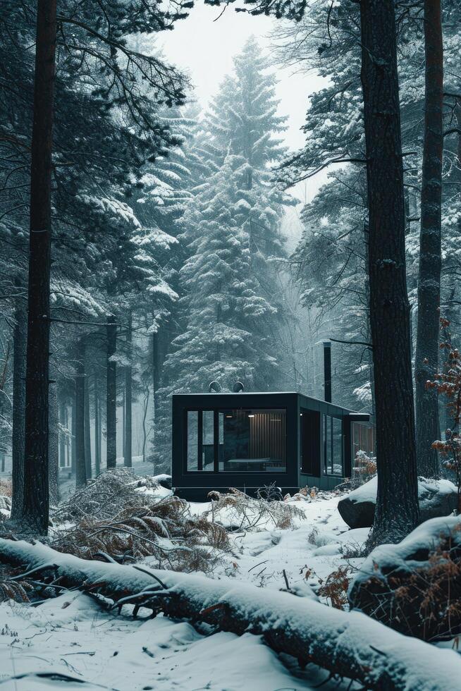 Snowy Forest Cabin photo