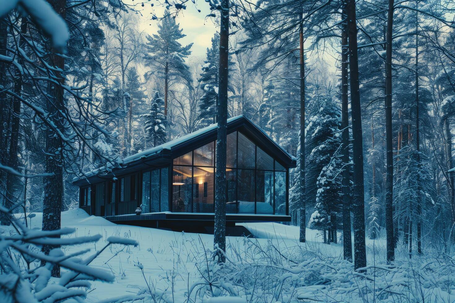 Snowy Forest Cabin photo