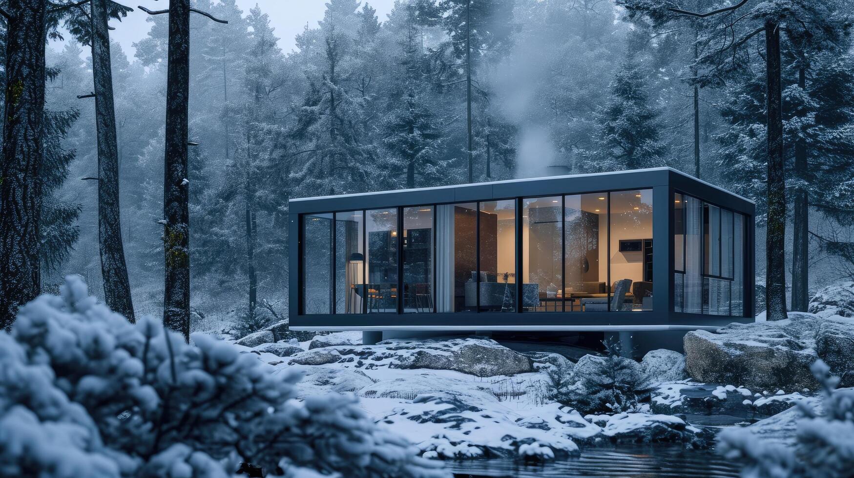 Snowy Forest Cabin photo
