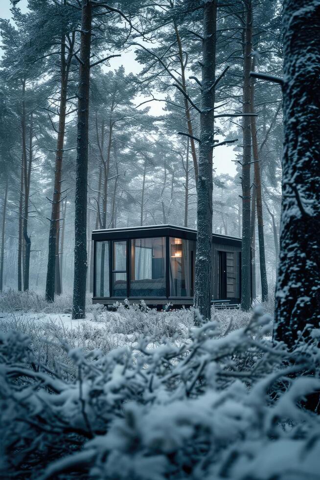 Snowy Forest Cabin photo