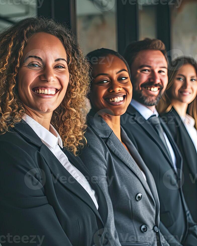 Group of Business People Standing in Row photo