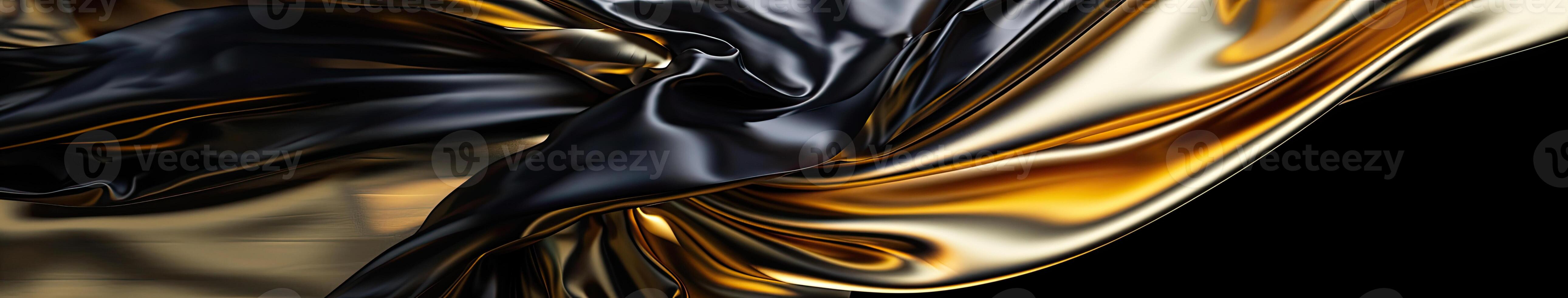 Close Up of Black and Gold Dress photo