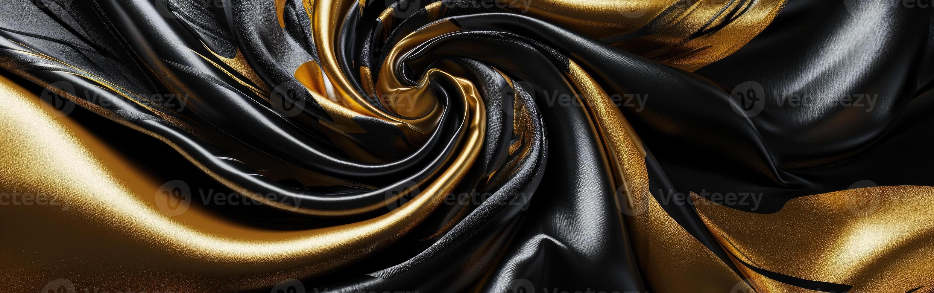 Black and Gold Abstract Background With Curves photo