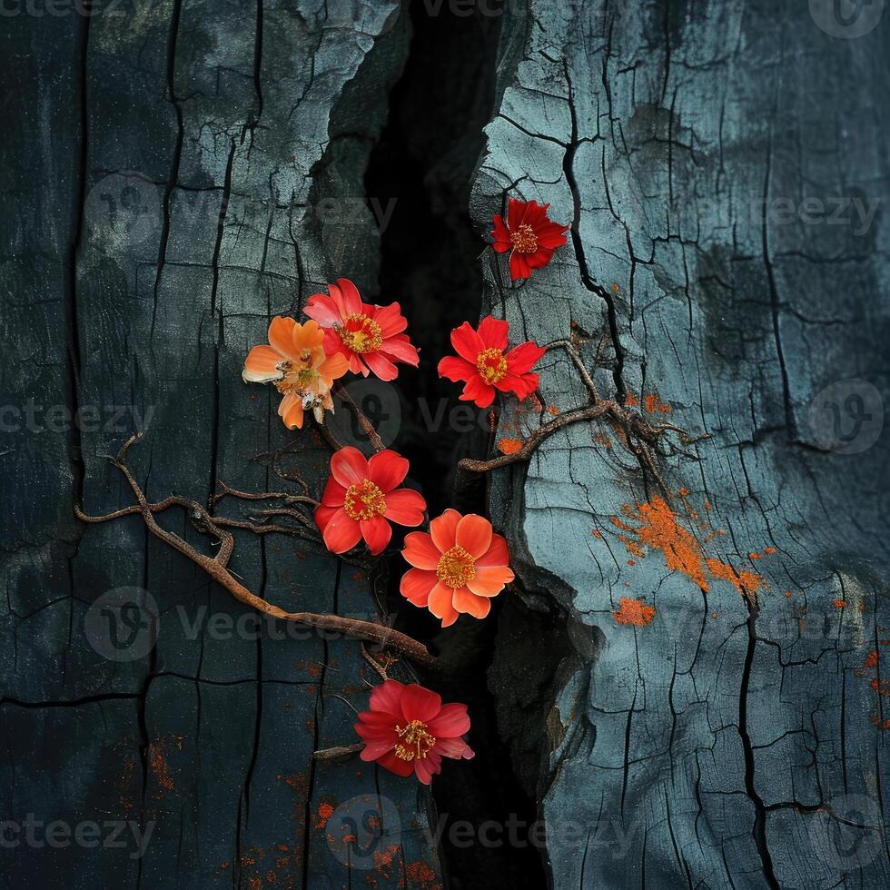 Blooming Flowers on a Branch photo