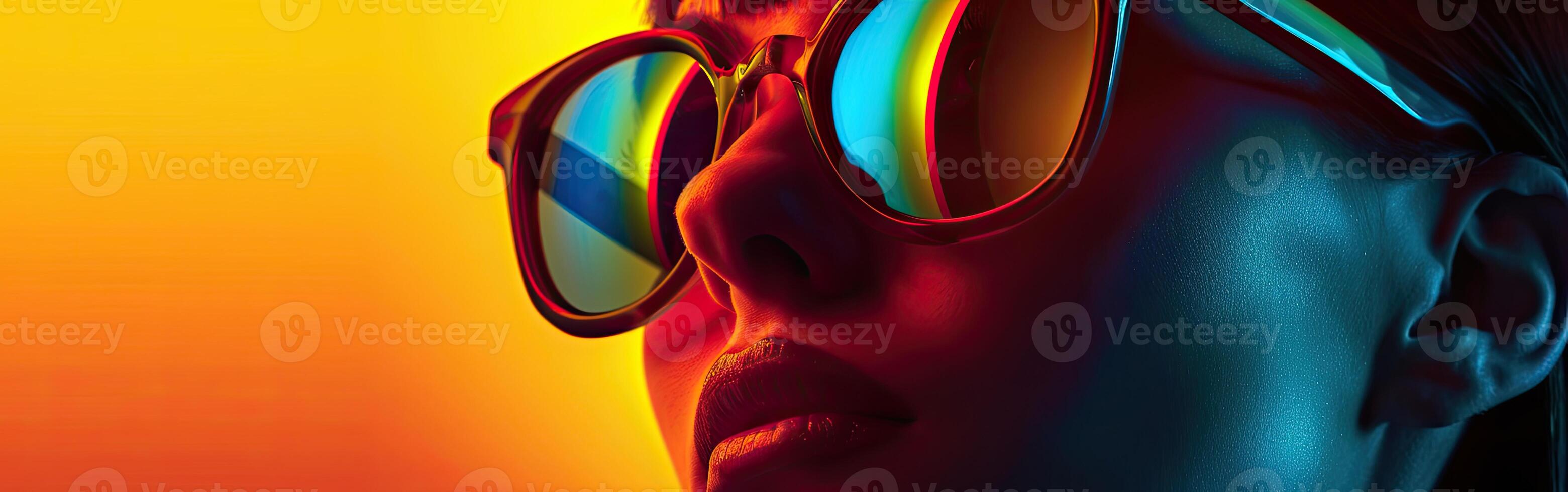Close-up of Person Wearing Glasses photo