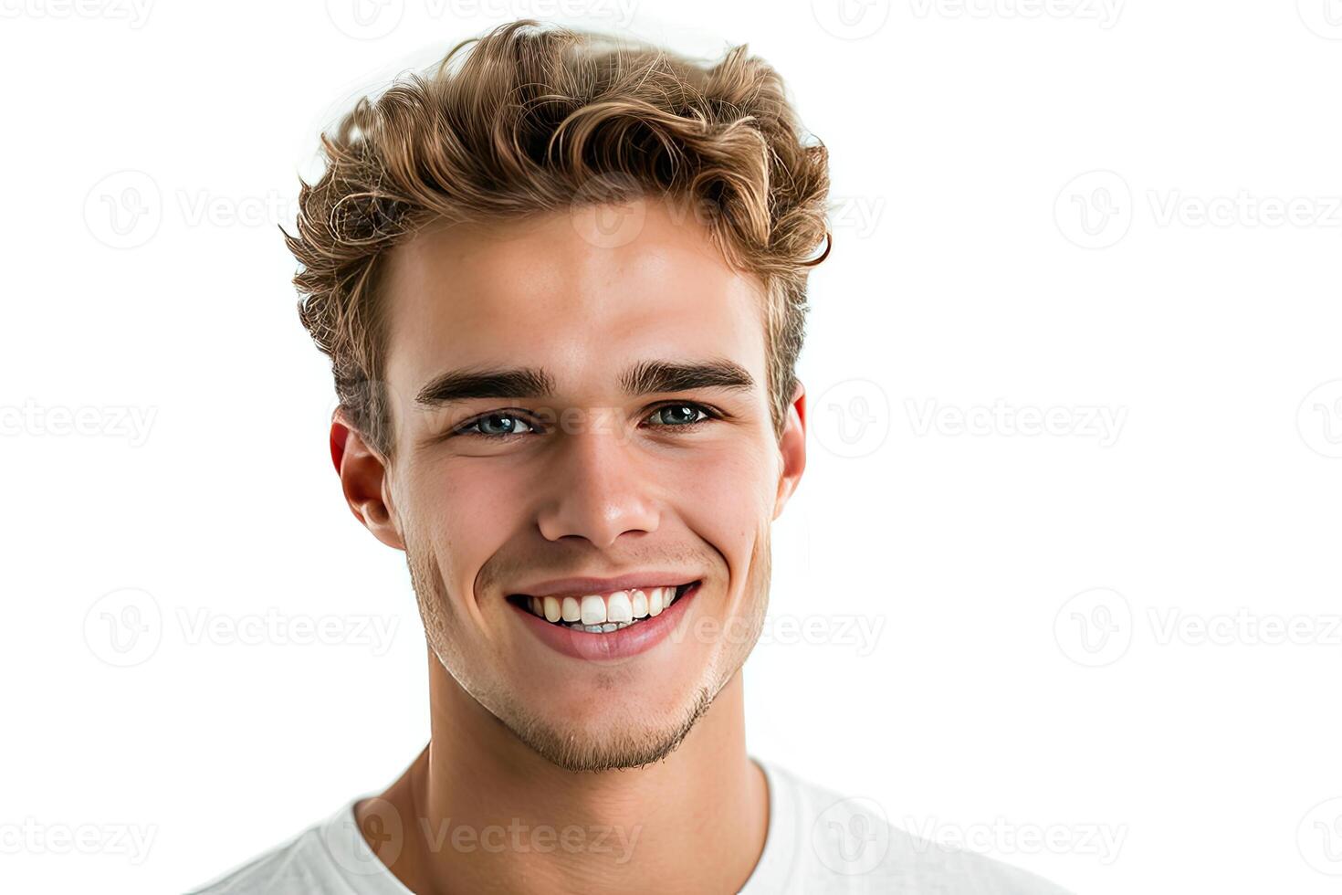 Smiling Young Man With Curly Hair photo