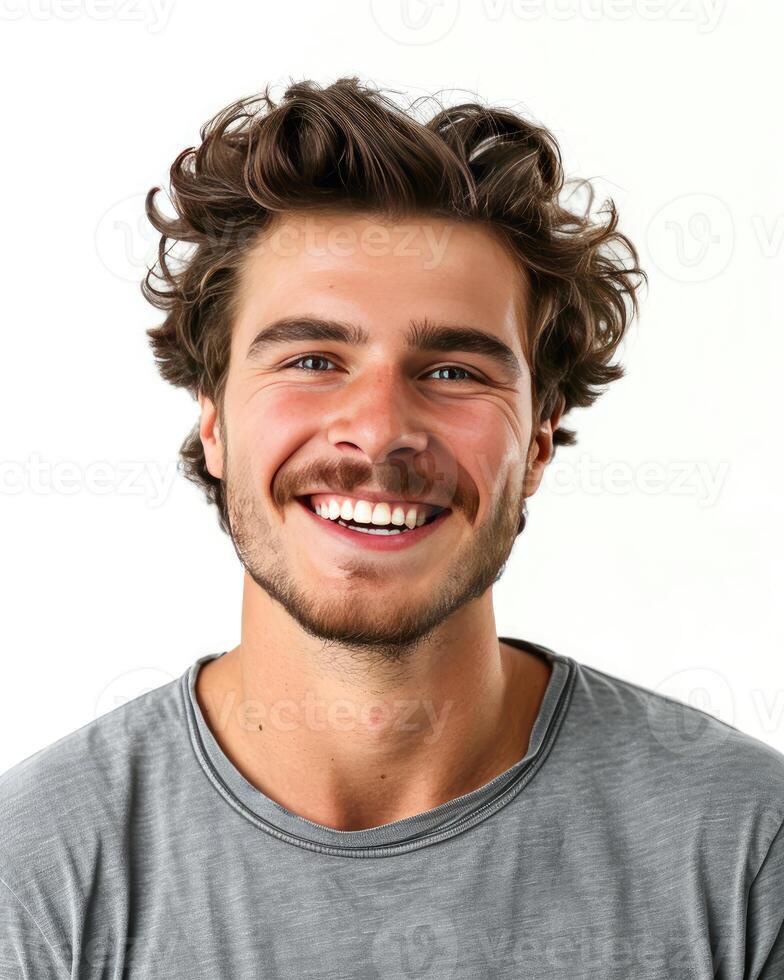 Smiling Man With Curly Hair photo