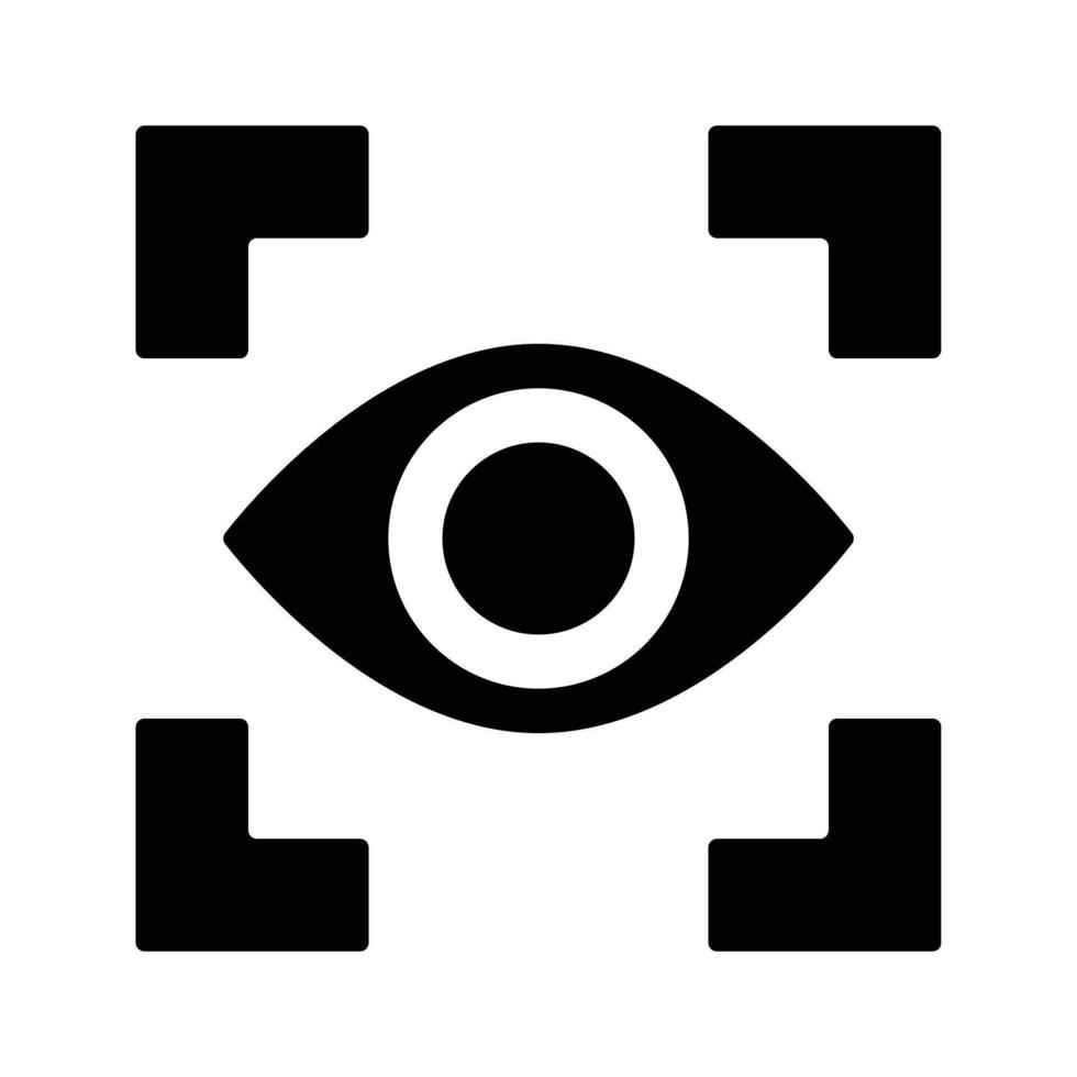 Focus and eye silhouette icon. vector