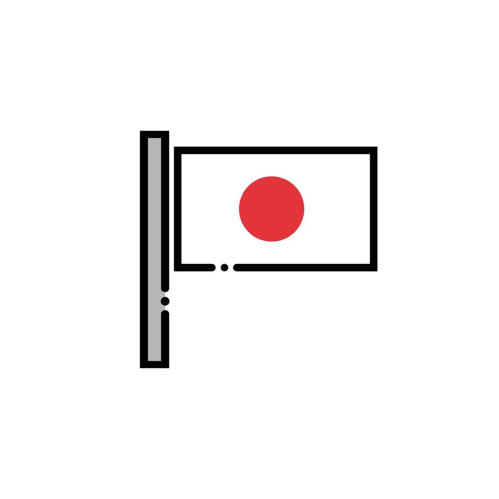Modern Japanese flag icon. vector