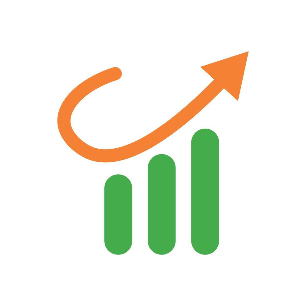 Economic recovery. Bar graph and arrow. vector