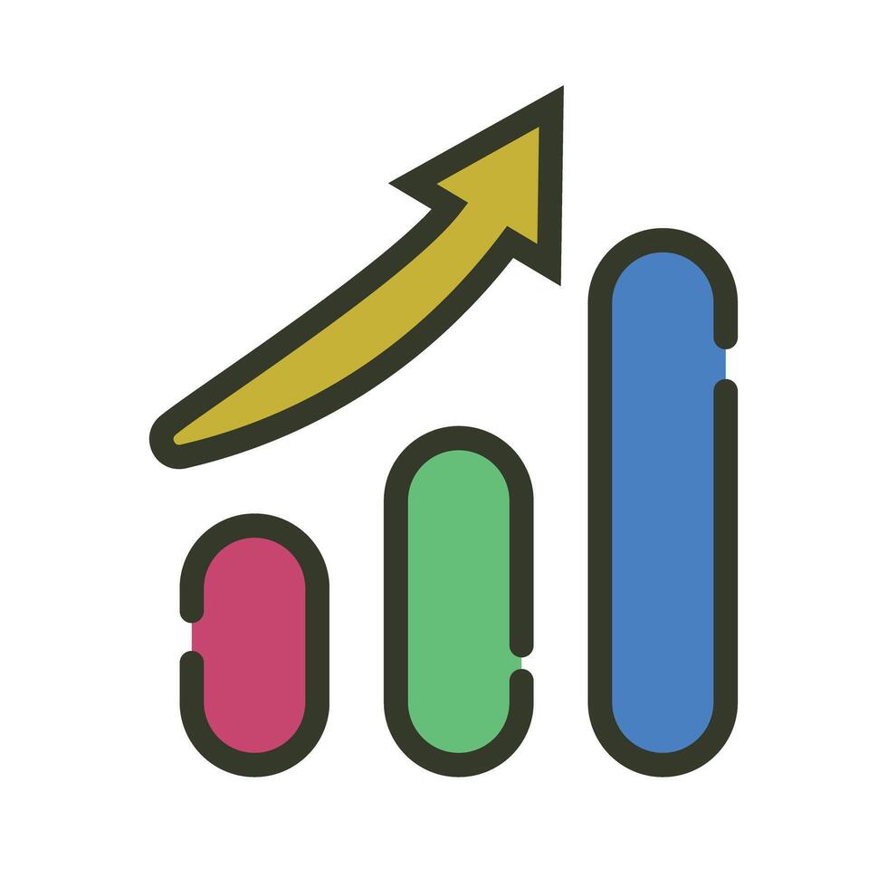 Modern bar graphs and ascending arrows. Good business results. Rising stock prices. vector