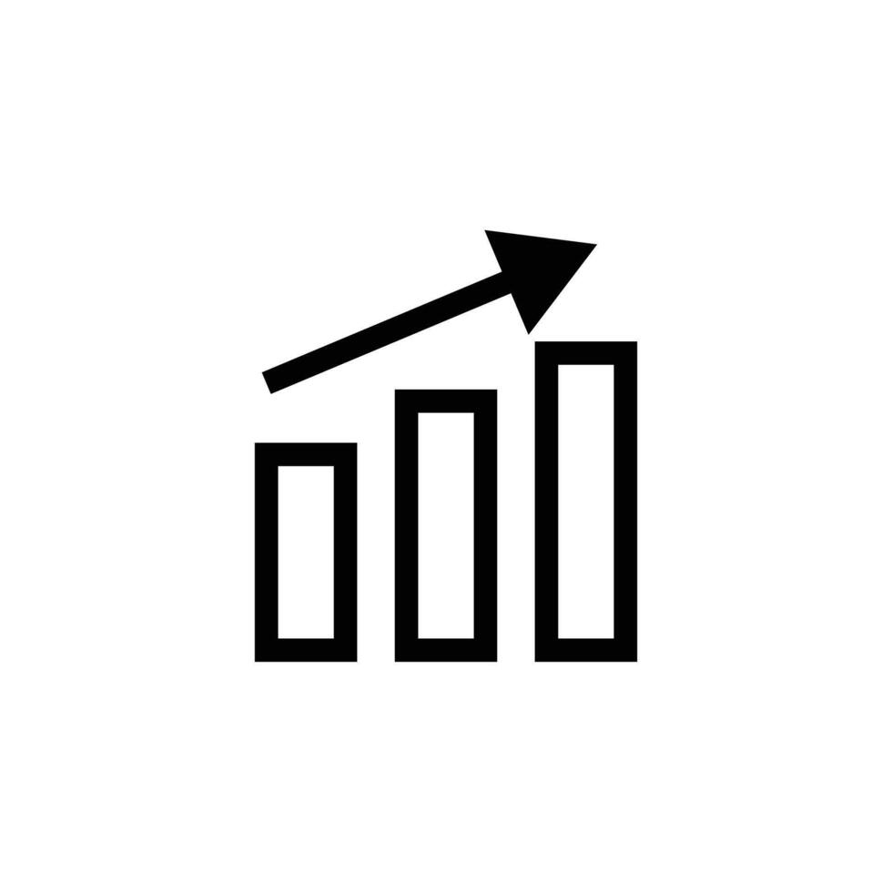 Simple bar chart and arrow icons. vector