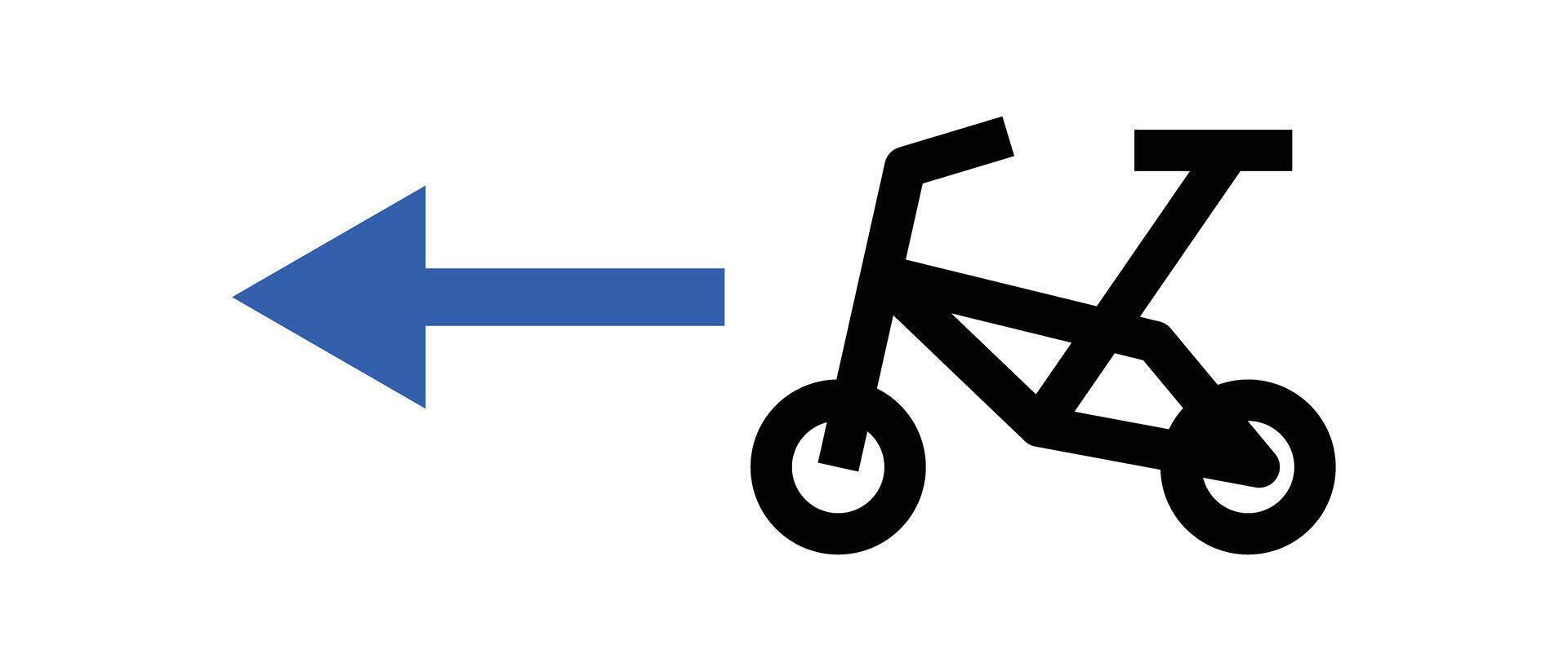 Moving bike icon and arrow. . vector