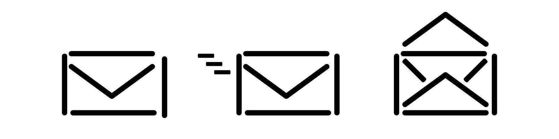 Email envelope icon set. . vector