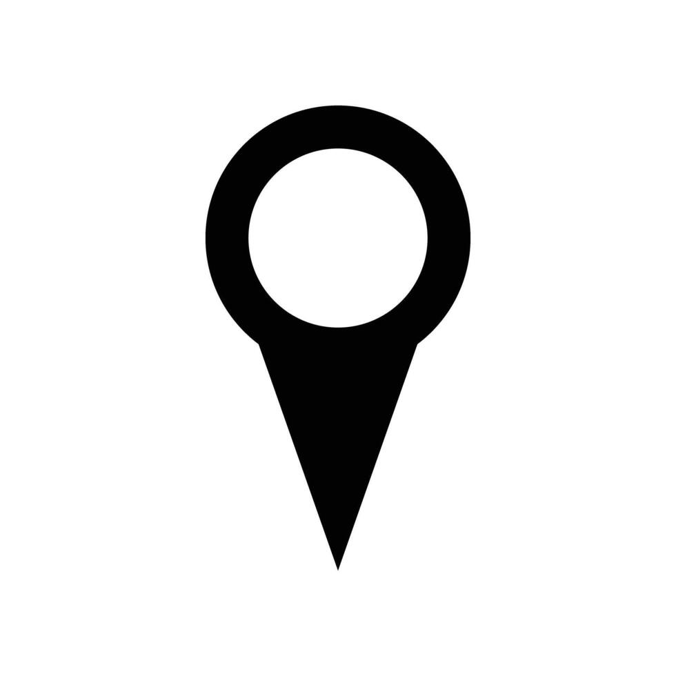 Black map pin icon. vector