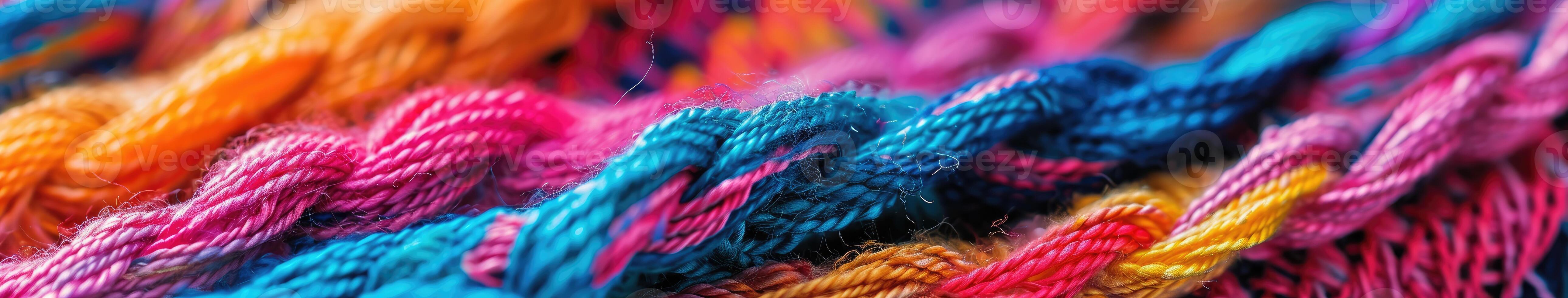 Close Up of Multicolored Threads photo