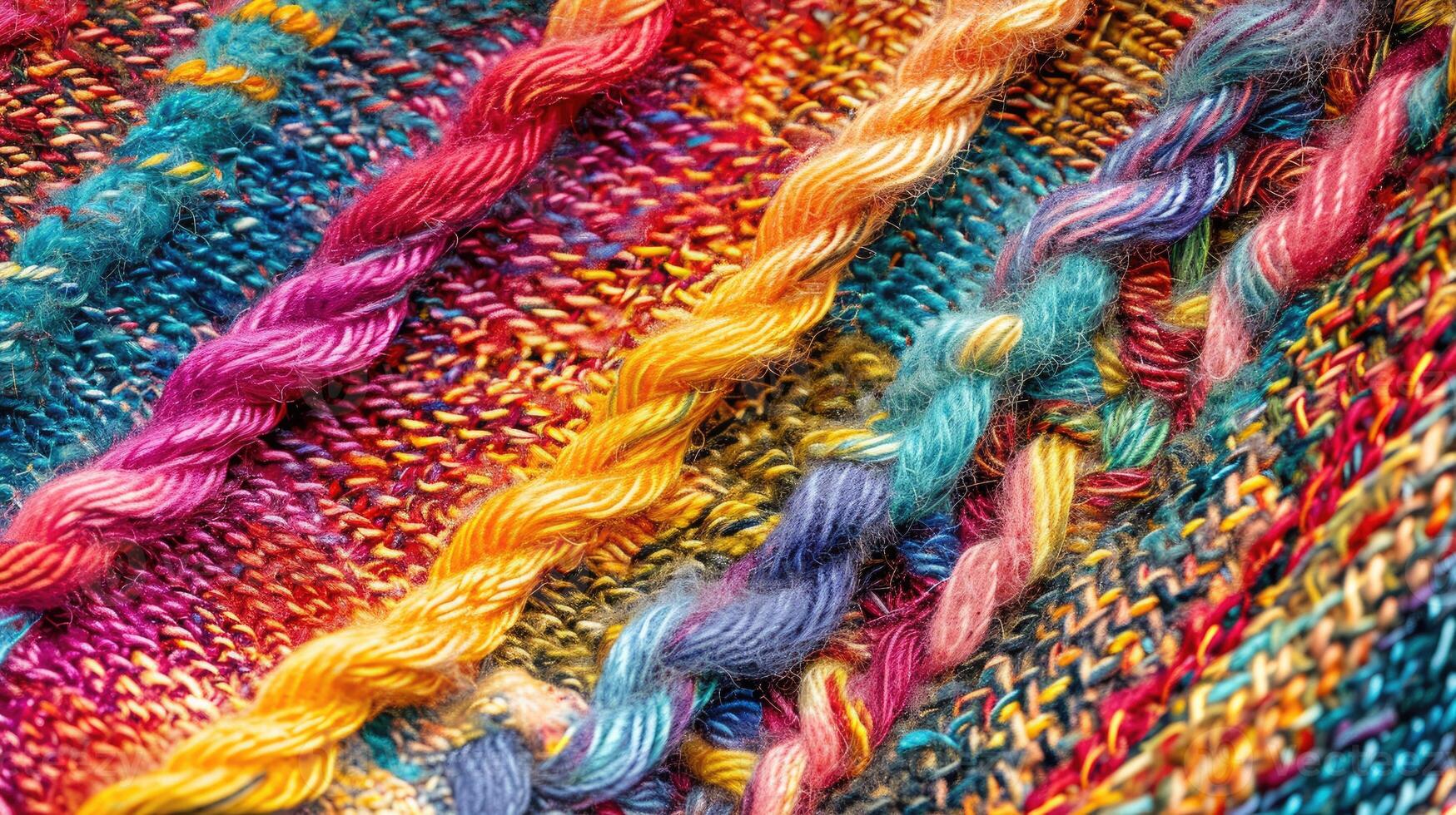 Close Up of Vibrant Multi Colored Blanket photo