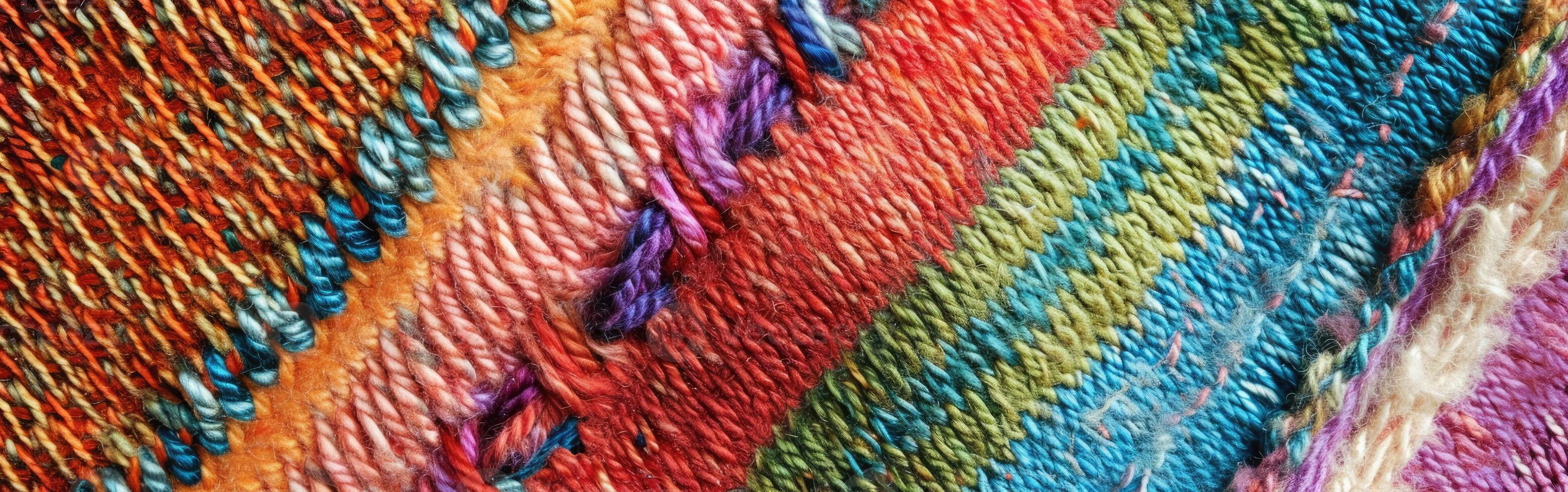 Close Up of Multicolored Yarn photo