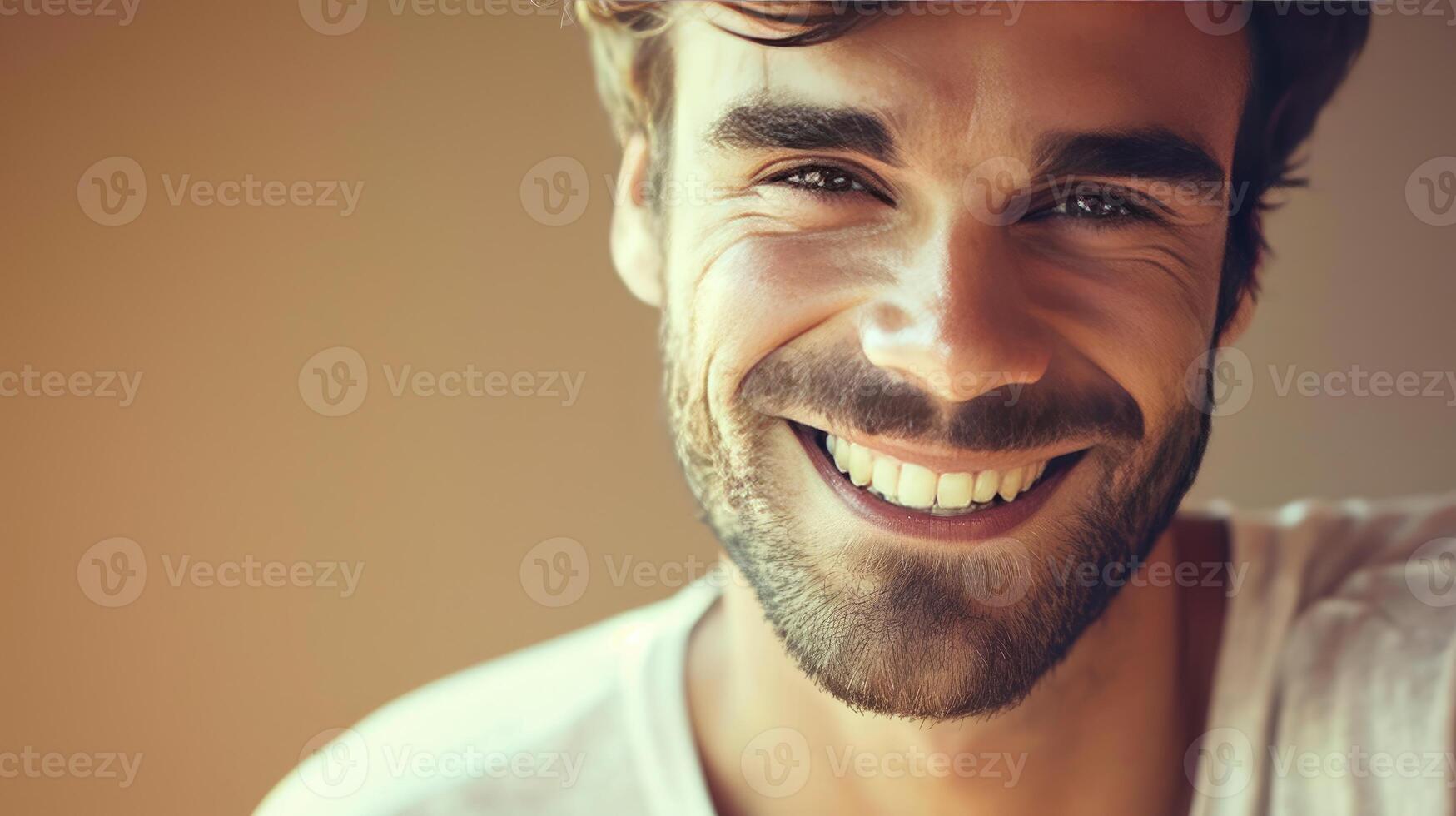 Smiling Bearded Man Facing the Camera photo