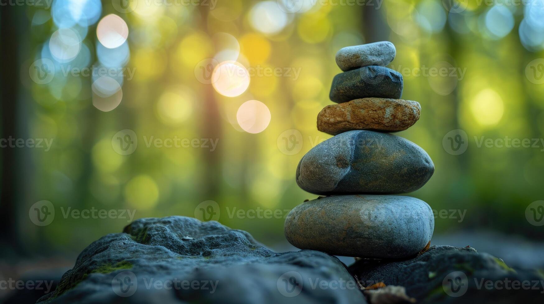 Stack of Rocks in Forest photo