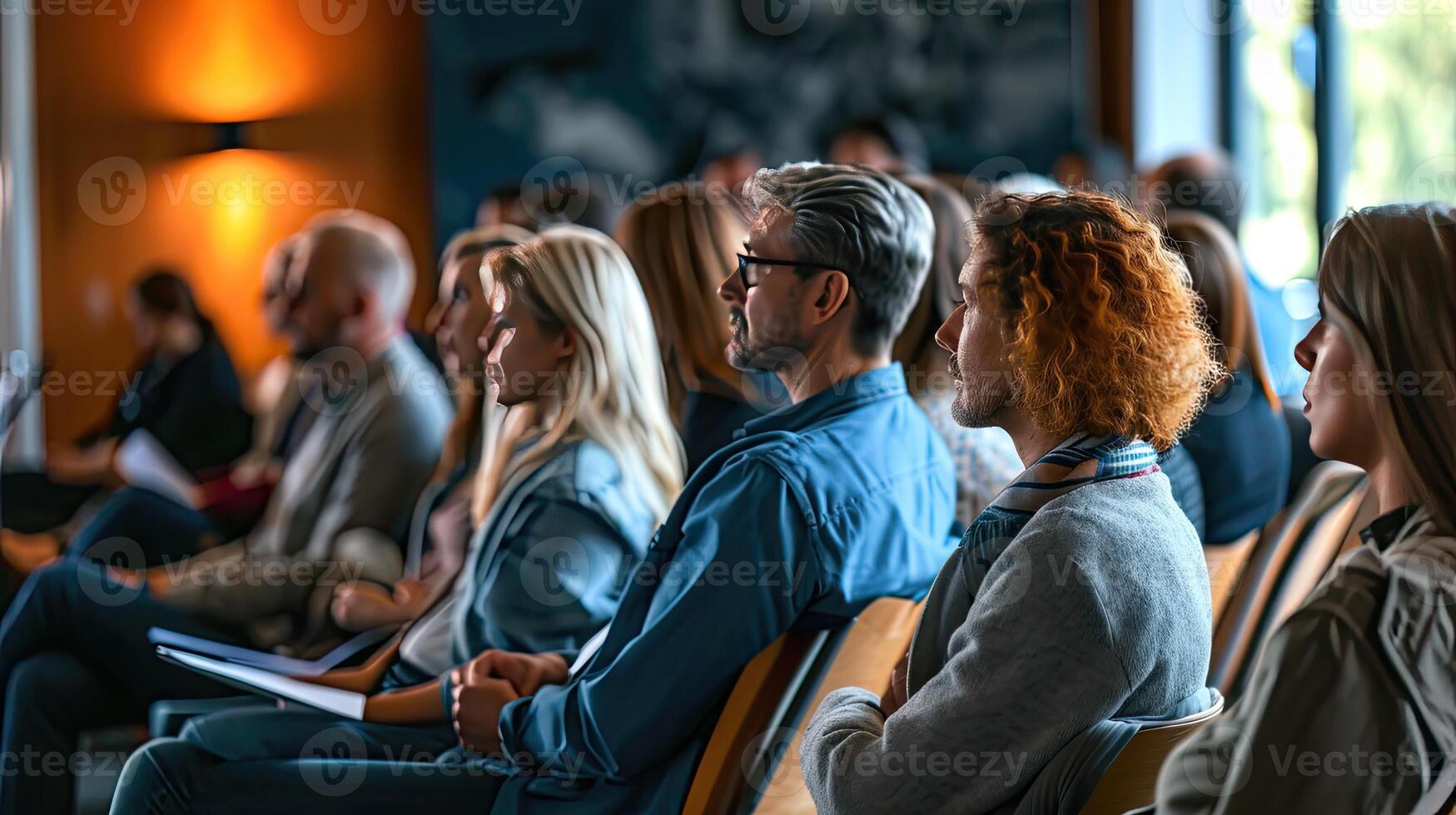 Group of People Sitting Together photo